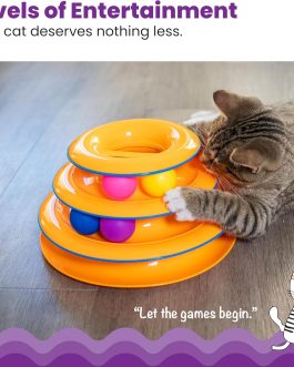 Track Tower Cat Toy, 6 Balls