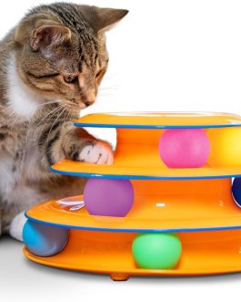 Track Tower Cat Toy, 6 Balls